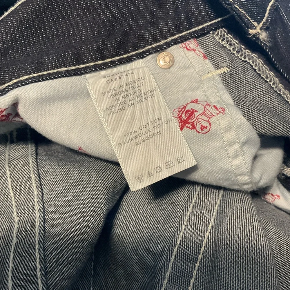 TRUE RELIGION sz 31 Men’s Skinny Jeans No Flap 5 Pocket Dark Wash